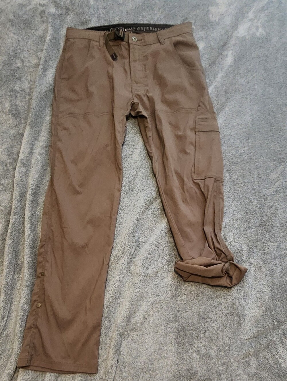 Prana Women’s Khaki Hiking Travel Pants 32x32 Button Up Legs Ventilated Outdoor - Picture 1 of 11